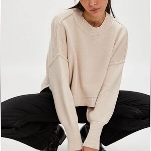 Free People East Street Crop Pullover Pearl